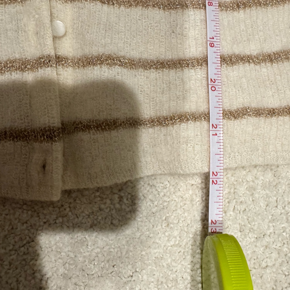 Sezane Gaspard Cardigan in Ecru/Gold - Picture 8 of 10